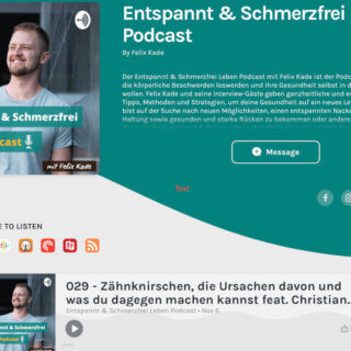 Read more about the article Zähneknirschen: Interview im “Entspannt und schmerzfrei leben”-Podcast (Audio)